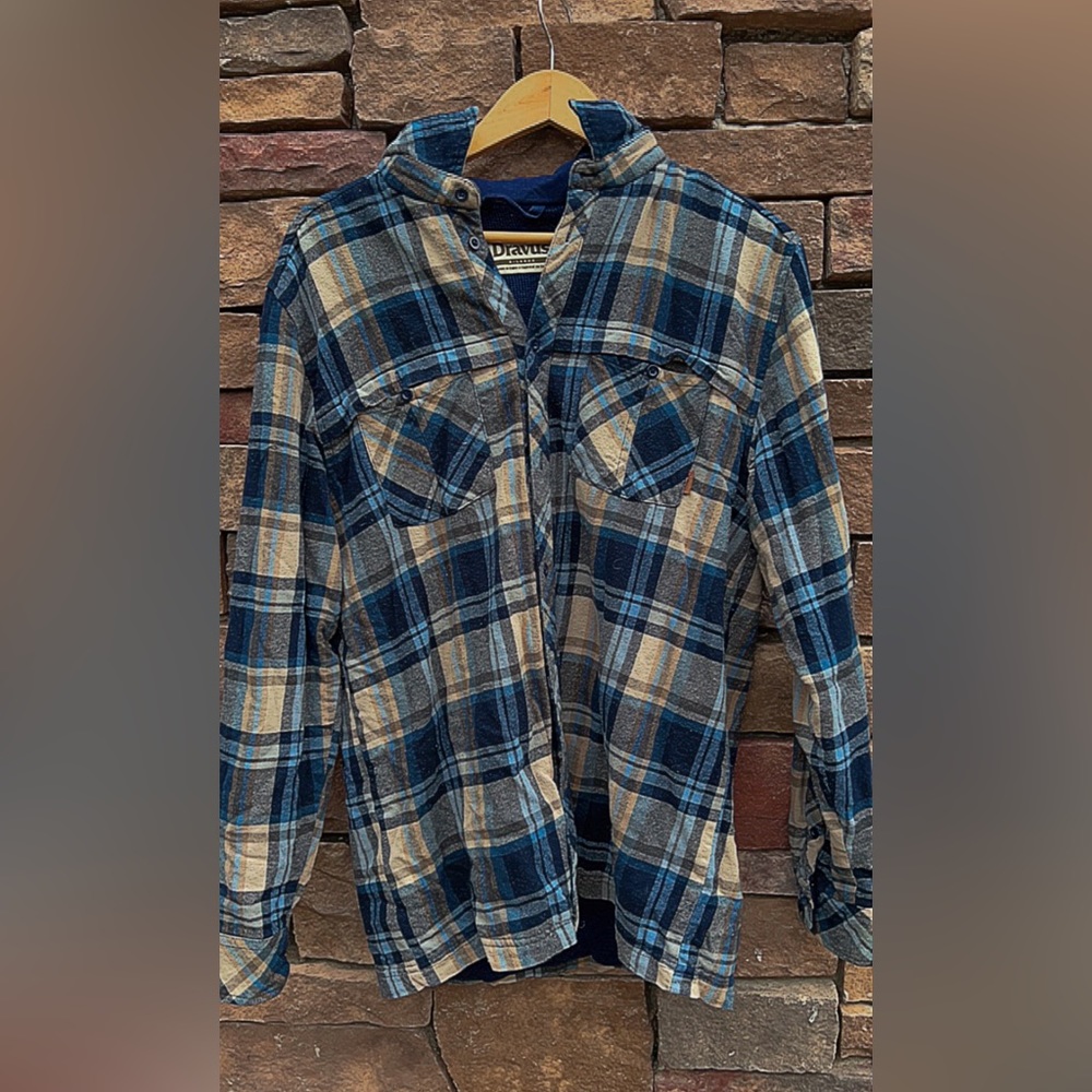 Blue and tan flannel